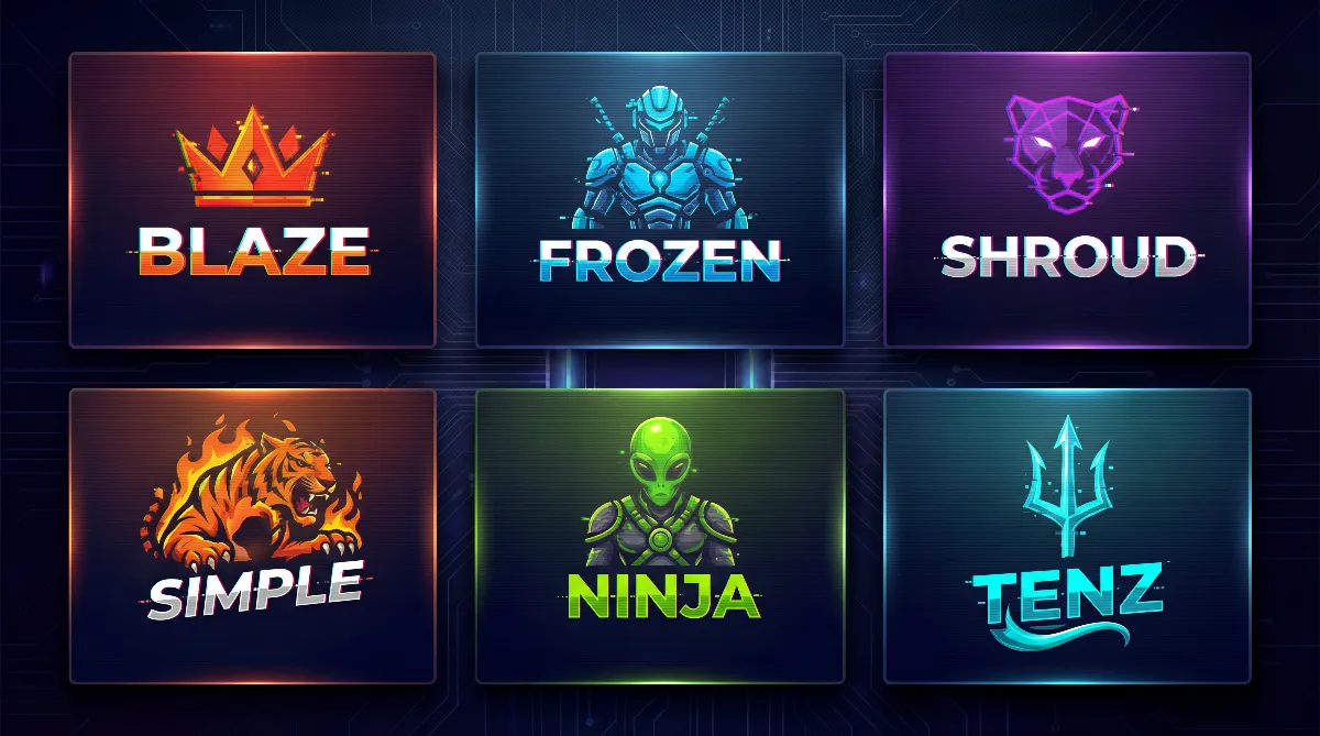 Mascot Logo Designs - Neon Ronin, Circuit Arena, Volt Vixen, Rust Gorilla, Zero Hunter, Byte Shark