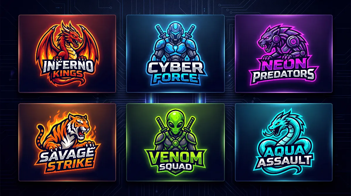 Fantasy and Epic Logo Designs - Frostbound Legion, Infernal Warlords, Terra Forge, Skyward Assault