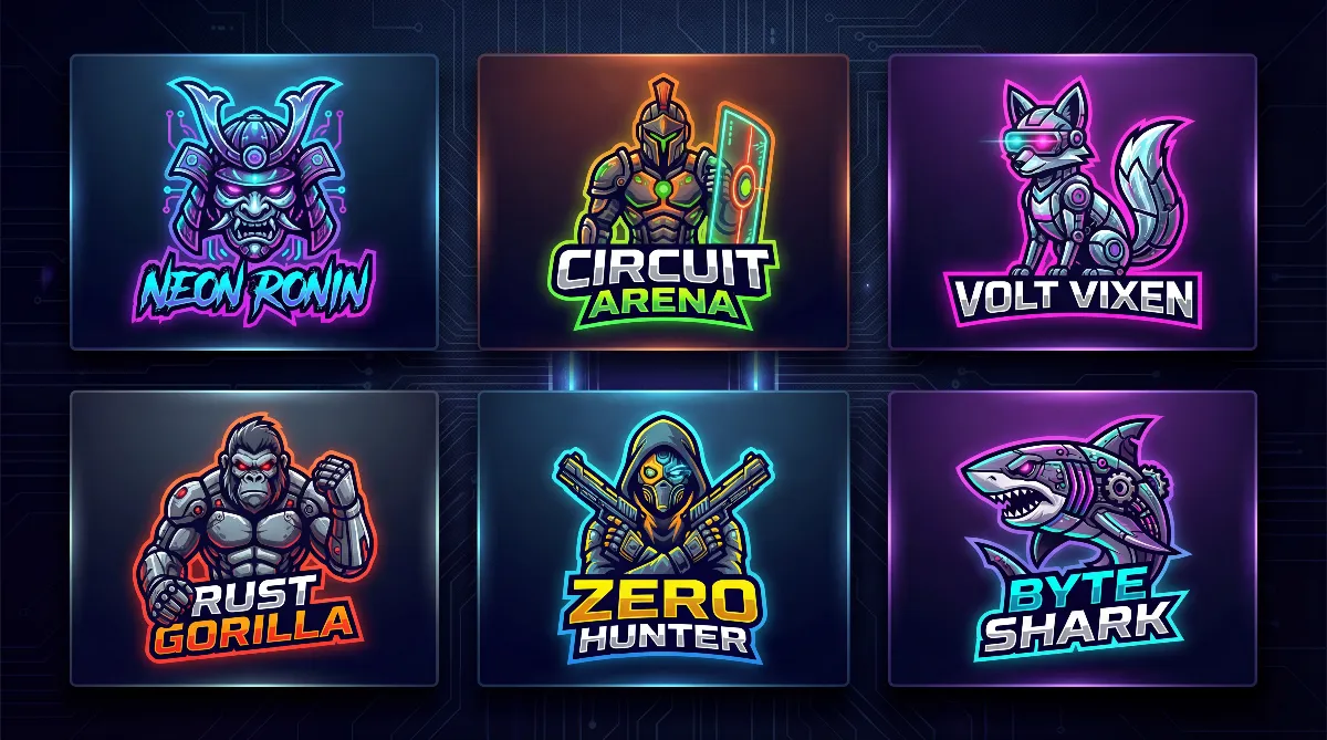 Esports Mascot Logo Designs - Inferno Kings, Cyber Force, Neon Predators, Savage Strike, Venom Squad