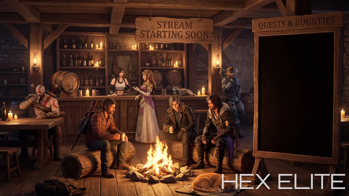 Game Characters Tavern Scene - Custom 3D Stream Environment