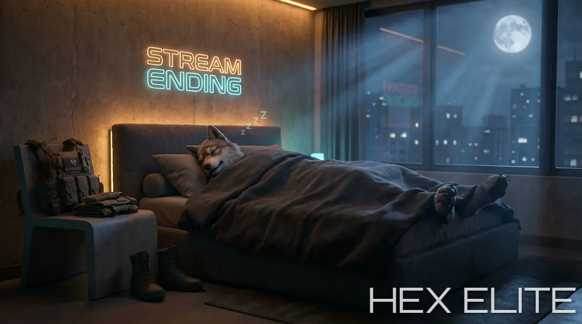 Wolf Sleep Stream Ending Screen - Custom 3D Stream Overlay